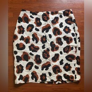 talbots leopard cow print pencil skirt | 14P